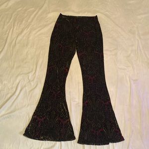 Velvet Flare Leggings Yoga Pants by Warrior Within Designs Brand with Texture